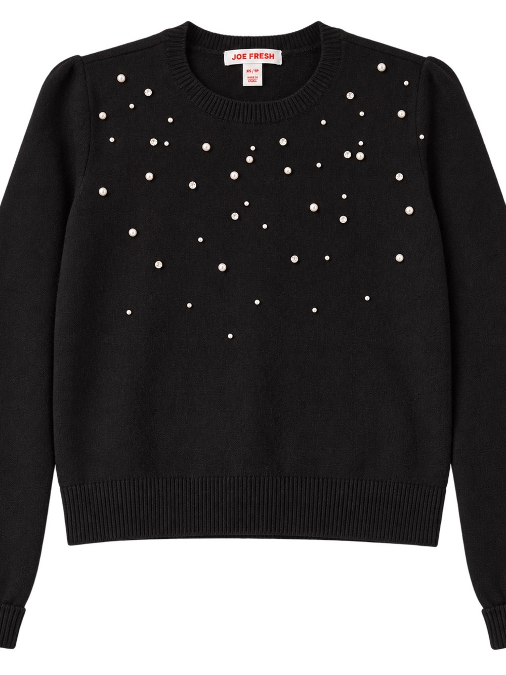 Joe Fresh embellished sweater PTP 17  L 21